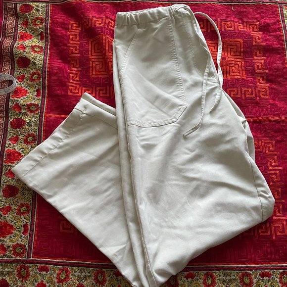 Jamaica Bay Cream Striped Drawstring Loose Trouser Pants - Size Small - Picture 1 of 7